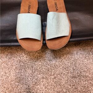 Soda Women's Mint Slide Sandals